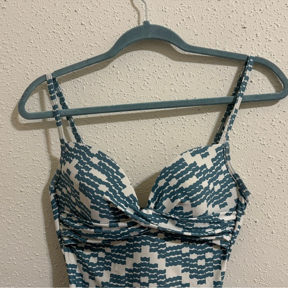 Kate Spade Geometric One Piece Swimsuit - Size S - Harbor Fog - Picture 6 of 7